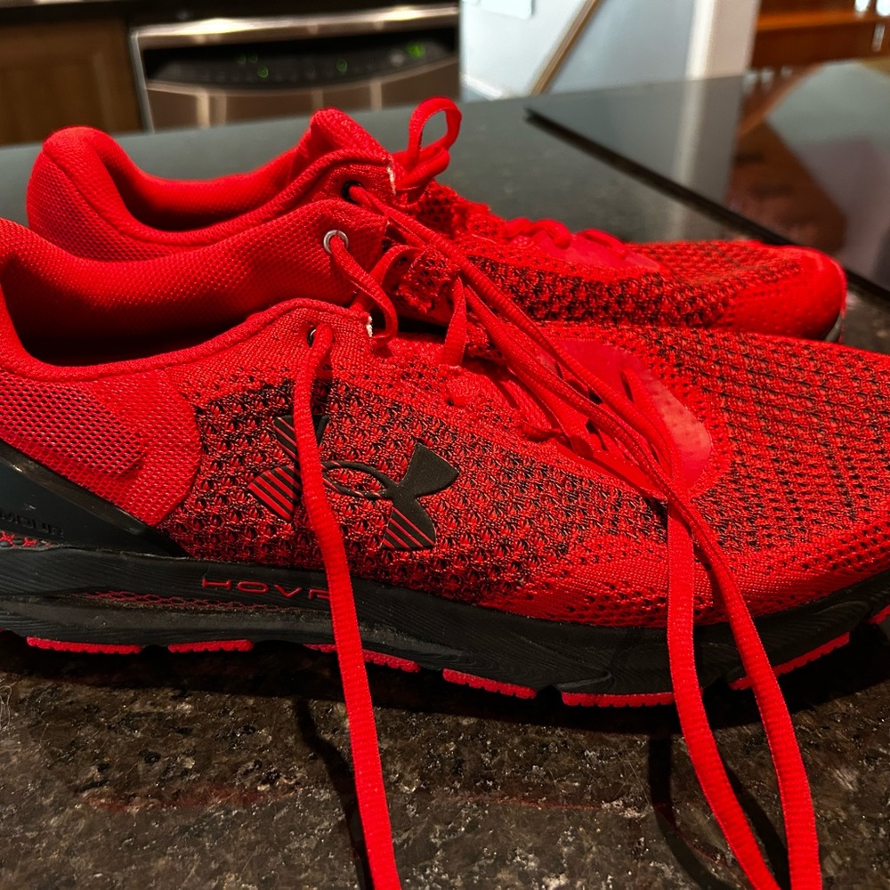 Under Armour Hovr Red and Black Athletic Shoes